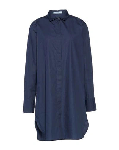 Shop Prada Shirt Dress In Dark Blue