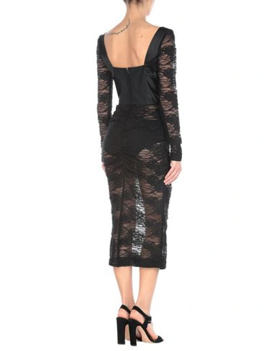 Shop Dolce & Gabbana Woman Midi Dress Black Size 4 Polyamide, Cotton, Elastane