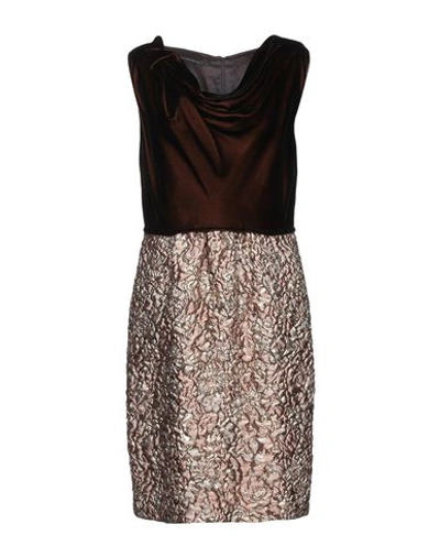 Shop Antonino Valenti Knee-length Dress In Dark Brown