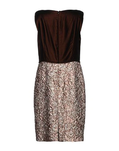 Shop Antonino Valenti Knee-length Dress In Dark Brown
