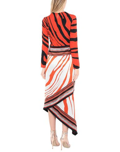Shop Roberto Cavalli Woman Maxi Dress Orange Size 6 Silk, Viscose, Elastane