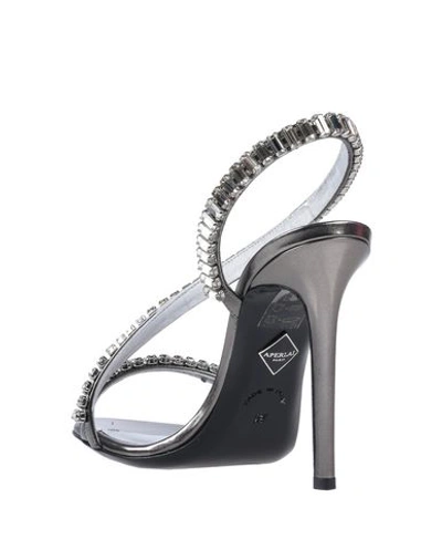 Shop Aperlai Sandals In Silver