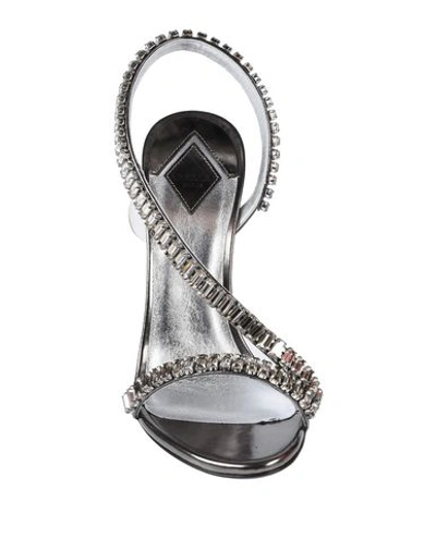 Shop Aperlai Sandals In Silver