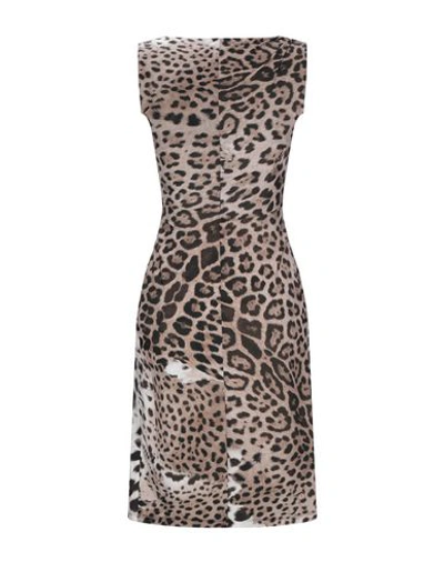Roberto Cavalli Woman Mini Dress Camel Size 8 Polyamide, Elastane In Beige