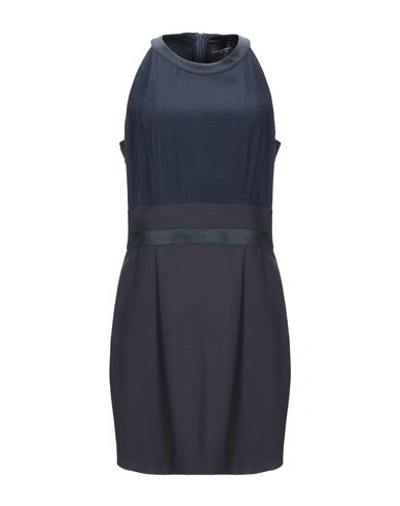 Shop Atos Lombardini Short Dress In Dark Blue