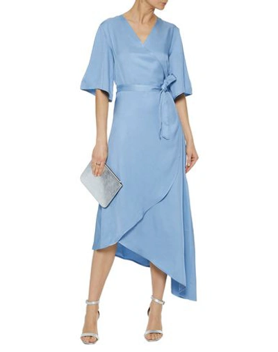 Shop Iris & Ink Woman Midi Dress Sky Blue Size 6 Viscose
