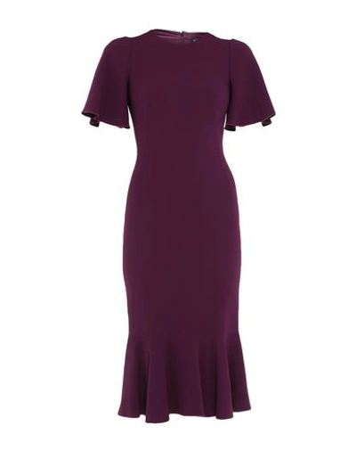 Shop Dolce & Gabbana Midi Dresses In Deep Purple