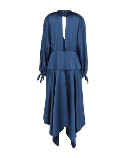 Shop Self-portrait 3/4 Length Dresses In Blue