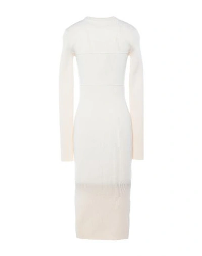 Shop Victoria Beckham Midi Dress In Beige