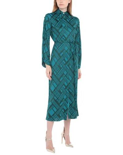 Shop Versace 3/4 Length Dresses In Emerald Green