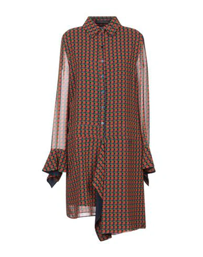 Shop Alessandro Dell'acqua Shirt Dress In Orange