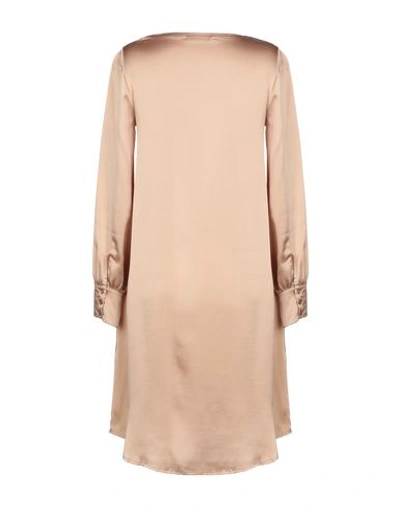 Shop Kangra Cashmere Kangra Woman Short Dress Camel Size 6 Silk, Elastane In Beige
