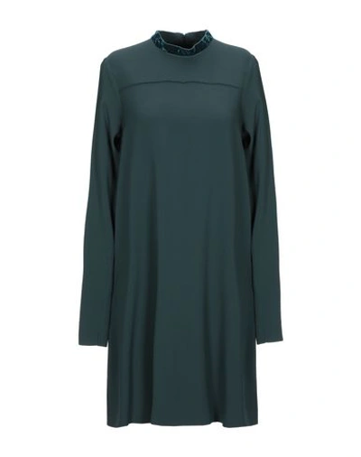 Shop Antonelli Short Dress In Dark Green