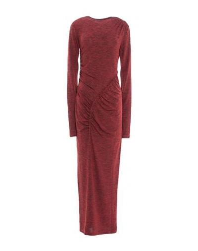 Shop Pinko Woman Maxi Dress Brick Red Size S Viscose, Polyester, Elastane