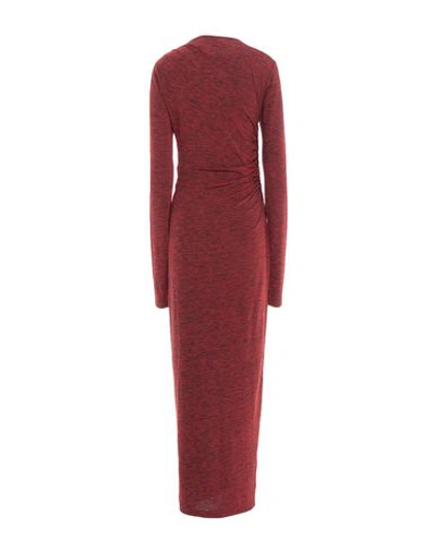 Shop Pinko Woman Maxi Dress Brick Red Size S Viscose, Polyester, Elastane