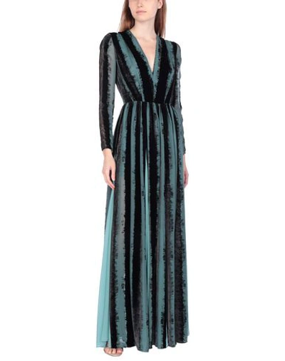 Shop Elie Saab Long Dress In Dark Green