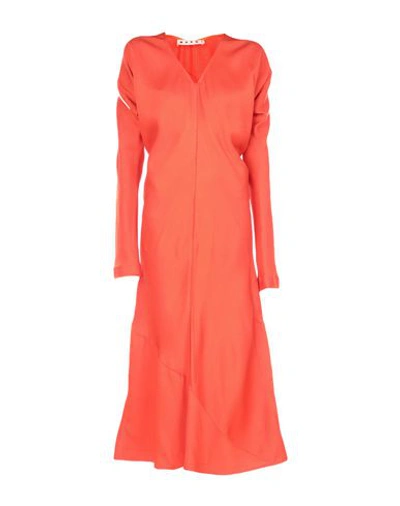 Shop Marni Midi Dress In Orange