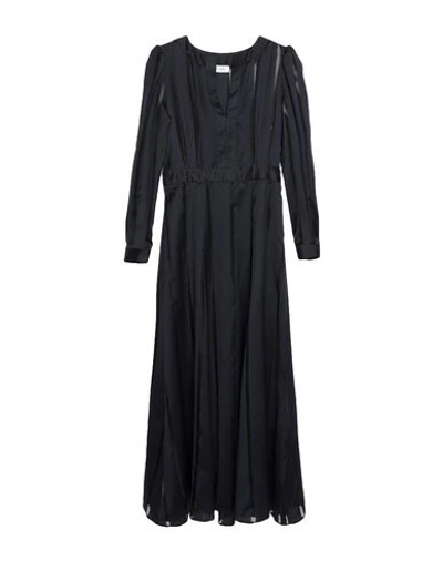 Shop Aglini Woman Long Dress Midnight Blue Size 4 Virgin Wool, Silk