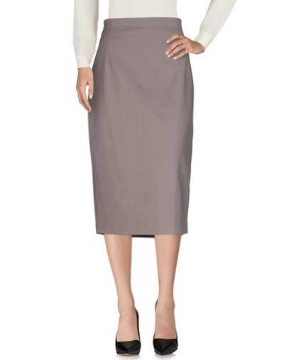 Shop Les Copains Midi Skirts In Dove Grey