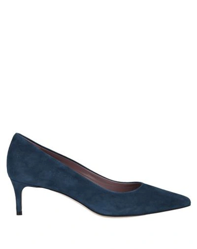 Shop Deimille Woman Pumps Bright Blue Size 7.5 Soft Leather