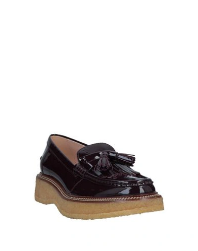 Shop Tod's Loafers In Deep Purple