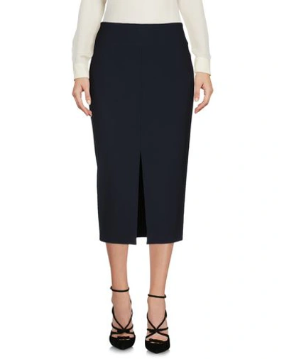 Shop Versace Midi Skirts In Dark Blue