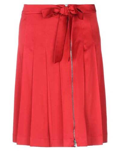 Shop Moschino Knee Length Skirt In Red