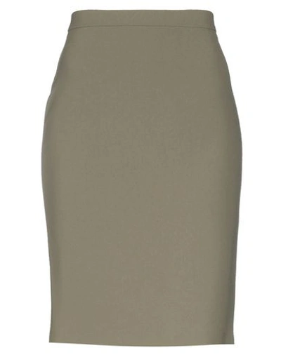 Shop Boutique Moschino Knee Length Skirts In Military Green