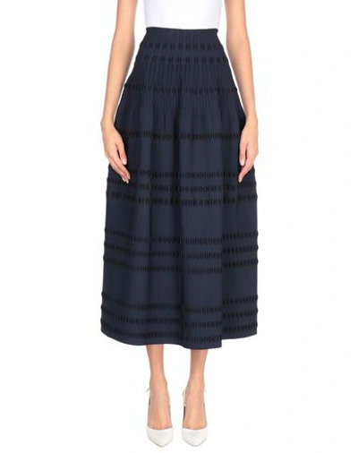 Shop Alaïa Maxi Skirts In Dark Blue