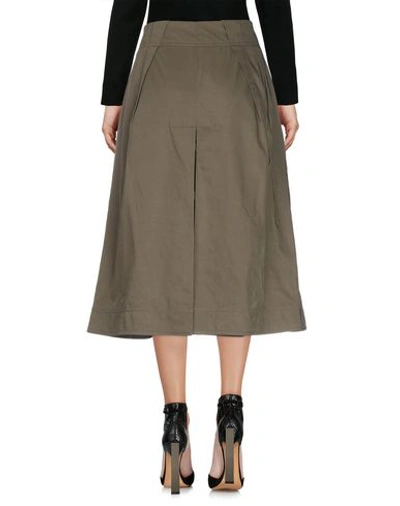 Shop Jw Anderson Woman Midi Skirt Military Green Size 6 Polyester