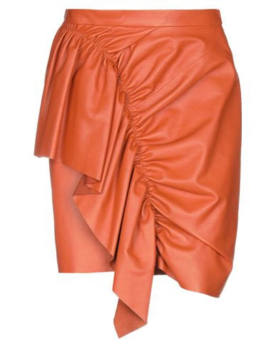 Shop Isabel Marant Woman Midi Skirt Rust Size 2 Lambskin In Red