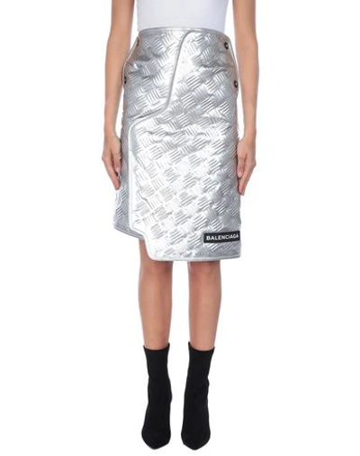 Shop Balenciaga Knee Length Skirt In Silver