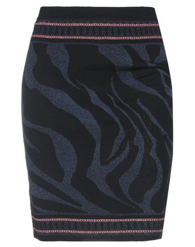 Shop Roberto Cavalli Knee Length Skirt In Dark Blue