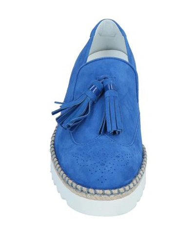 Shop Hogan Woman Loafers Bright Blue Size 6.5 Soft Leather