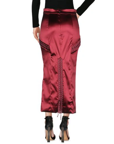 Shop Dolce & Gabbana Woman Midi Skirt Burgundy Size 6 Acetate, Polyamide, Silk, Elastane In Red