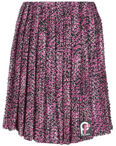 Shop Prada Knee Length Skirt In Fuchsia