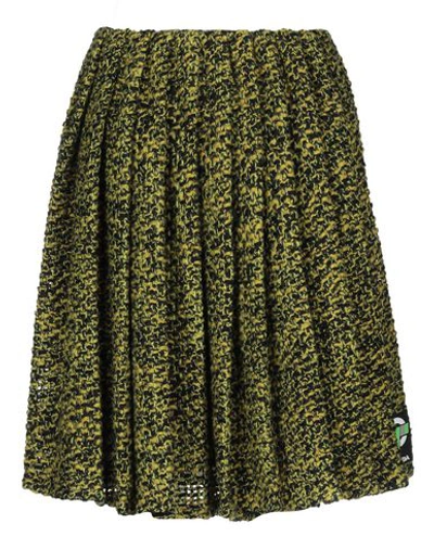 Shop Prada Knee Length Skirt In Yellow