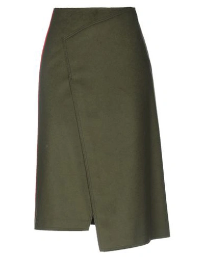 Shop Joseph Midi Skirts In Military Green