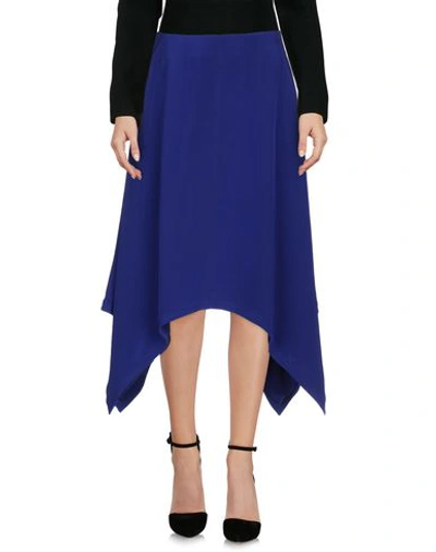 Shop Roberto Cavalli Knee Length Skirt In Bright Blue