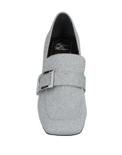 Shop Roger Vivier Woman Loafers Silver Size 4.5 Soft Leather