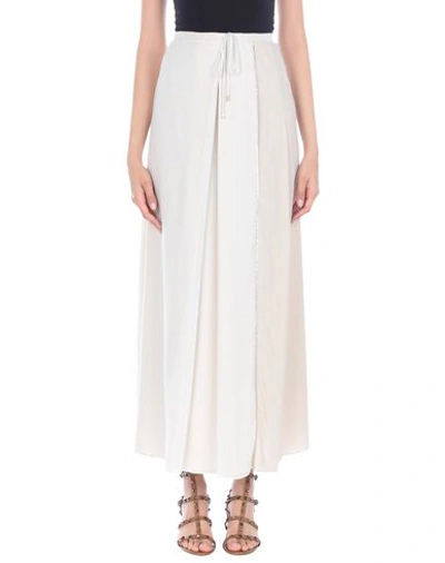 Shop Lorena Antoniazzi Long Skirts In Ivory