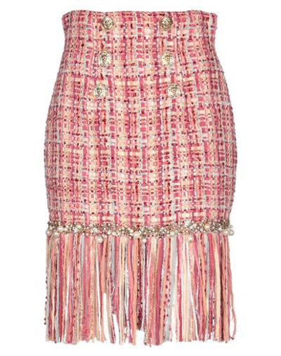 Shop Elisabetta Franchi Woman Mini Skirt Garnet Size 4 Viscose, Polyamide, Glass, Plastic In Red