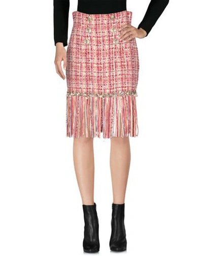 Shop Elisabetta Franchi Woman Mini Skirt Garnet Size 4 Viscose, Polyamide, Glass, Plastic In Red