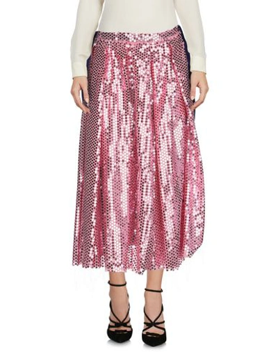 Shop Marni Woman Midi Skirt Pink Size 10 Acetate, Viscose