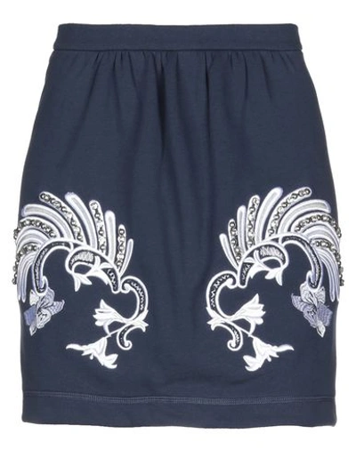 Shop Pinko Mini Skirt In Dark Blue