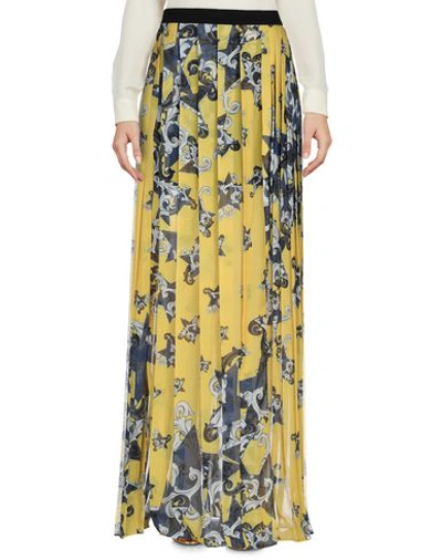 Shop Versace Maxi Skirts In Yellow