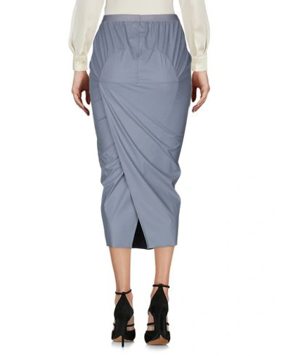 Shop Rick Owens Midi Skirts In Slate Blue