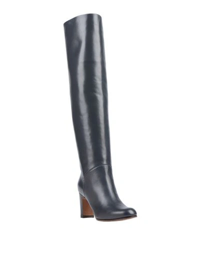Shop L'autre Chose Knee Boots In Steel Grey