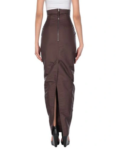 Shop Rick Owens Maxi Skirts In Dark Brown