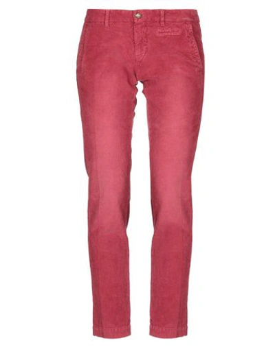 Shop Monocrom Casual Pants In Brick Red